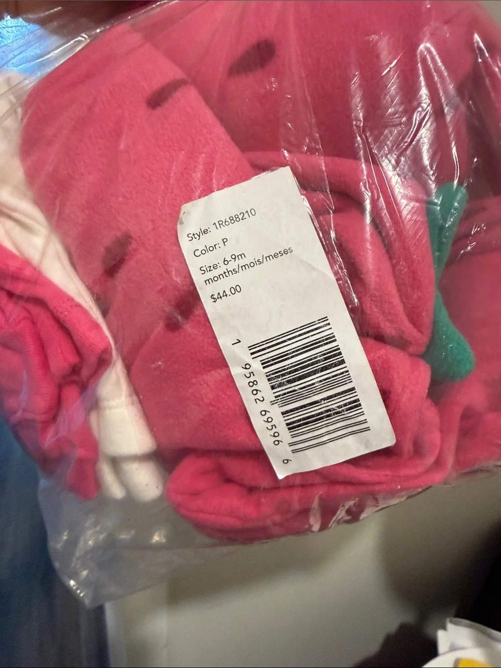 Carter's Pink Strawberry Hooded Costume Set with White Leggings - Picture 2 of 3